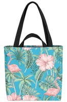 Tropen Flamingos Palmen Tasche Hawaii Hibiskus VöGel Floral Blumen-Muster Pink