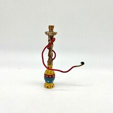 Miniature Hookah Figurine Hand Painted Wood D...