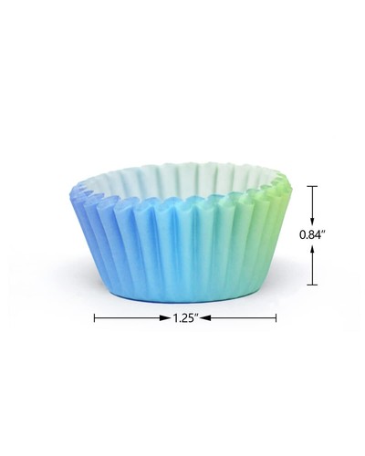 Mini Cupcake Liners - 300-Count Food Grade Green Blue Gradient Design Cupcake... - Picture 4 of 6