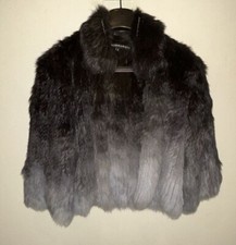 Forever Unique Rabbit Real Fur Knitted Ombre Jacket Size 2 / M/ Uk 8-10