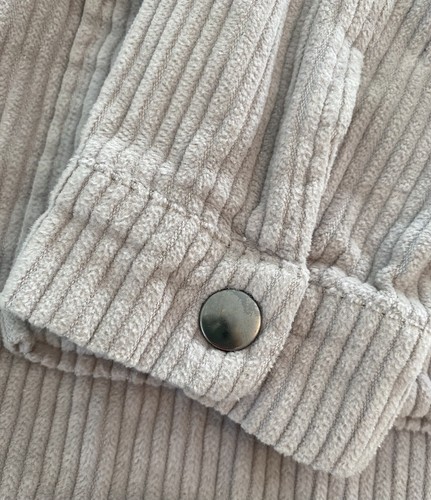 KUT from the Kloth Women’s L Gray Corduroy Faux Fur Lined Jacket Pockets Snaps - Picture 6 of 14