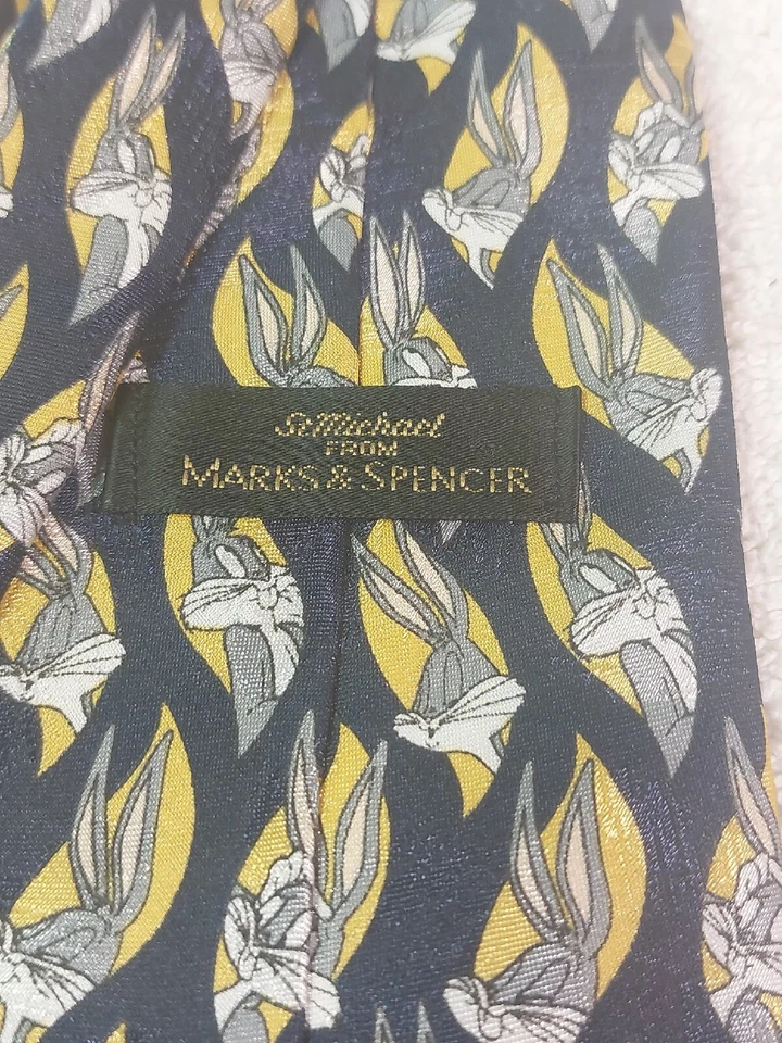 MARKS & SPENCER Hombres Poliéster Corbata Bichos Conejito Disney Universal Studios Envío Gratis Foto 4 de 4
