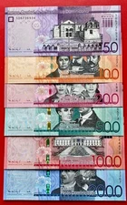 Dominican Republic Full Set 6 Banknotes 50 100 200 500 1000 2000 Pesos UNC
