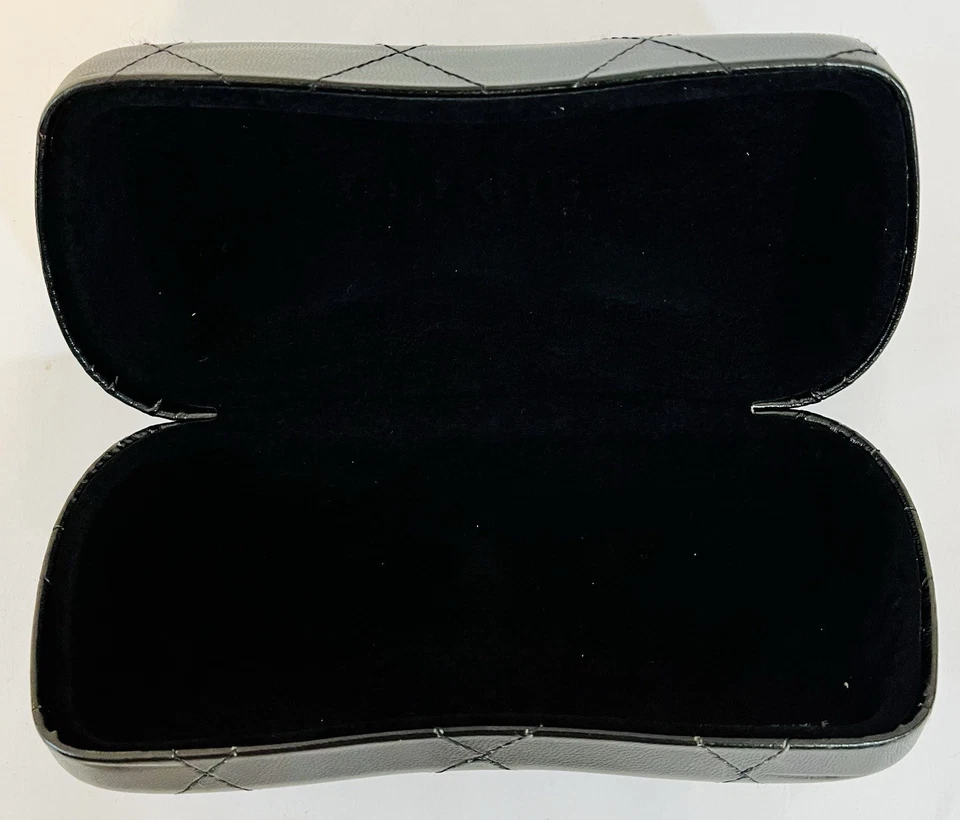 CHANEL Black Hard Eyeglasses Sunglasses Quilted Case - USED Condition - Image 3 of 4