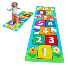 Hop  Count Hopscotch Rug for Kids, Floor Play Area Rug Game Carpet Crawl Jump