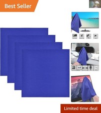 Blue Microfiber Cleaning Cloths - 4-Pack for Laptops  Screens 16x16  