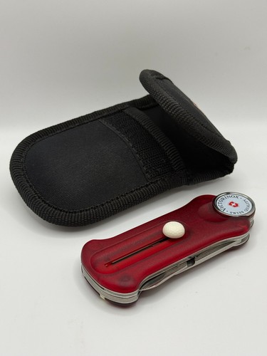 Victorinox Golf Divot Tool coltello svizzero rosso rubino traslucido con fodero - Foto 3 di 5