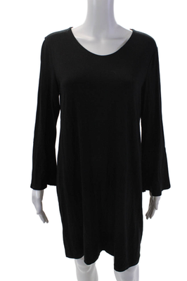 Eileen Fisher Women's Long Sleeves Mini Shift Dress Black Size M | eBay