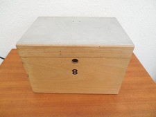 Vintage Schlie&szlig;fach Bank Safe Tresor Holz Alublech 50er 60er 33 x24x22 cm (B)8
