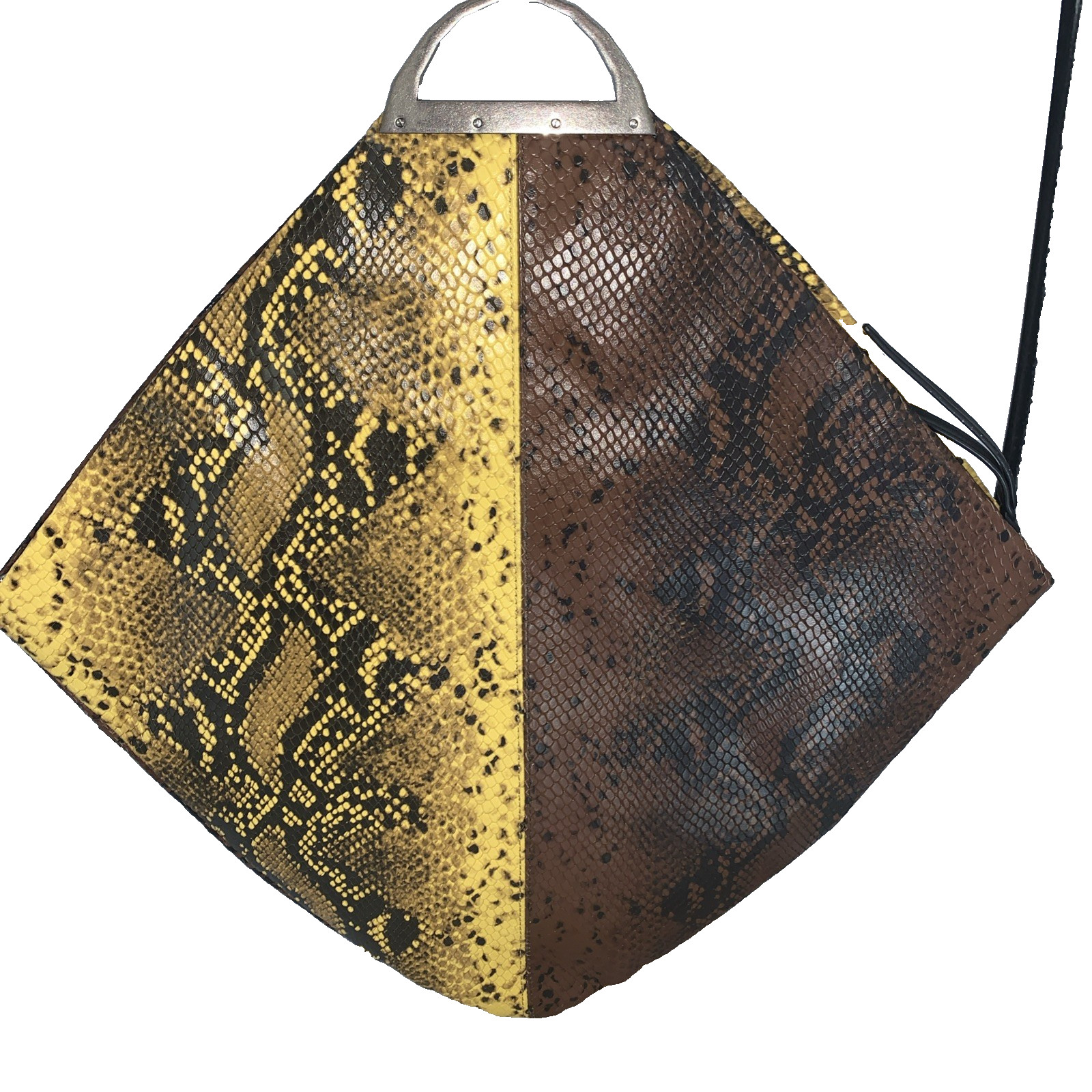 The VOLON Handbag Two-tone Python Snake Printed L… - image 11