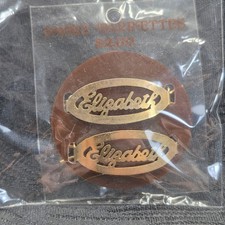 Vintage Goldtone Oval Shaped Womens Name "Elizabeth" Hair Clips Barretts
