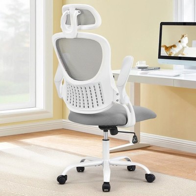 Mesh Ergonomic Office Chair Flip-Up Arms Adjustable Headrest Lumbar Home USA