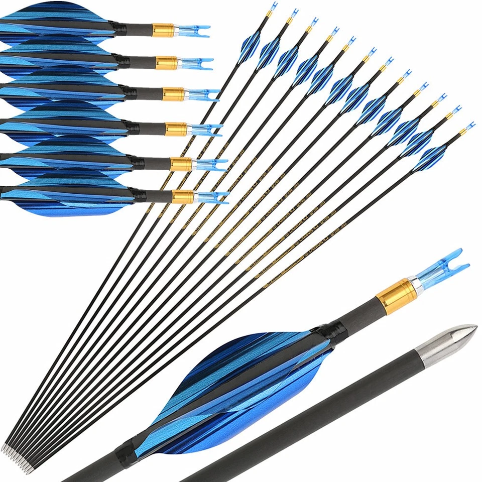 31" Pure Carbon Arrows Spin Vanes ID4.2 SP700-1000 Recurve Compound Bow Hunting - Image 4 of 4