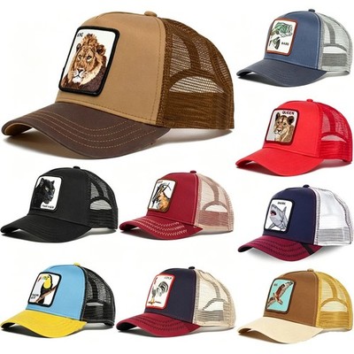 Men Women Animal Trucker Hats Mesh Baseball Hat Bros Hip Hop Style Snapback Cap