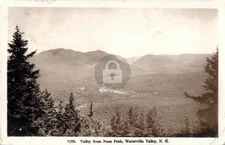 Waterville Valley NH Valley From Noon Peak RPPC 1936 Photo Postcard COPY