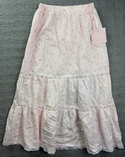 Love Shack Fancy Girls Youth 9 Pink Floral Tiered Maxi Skirt