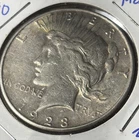 1923-S SILVER PEACE DOLLAR, VF+ CONDITION, HISTORIC COIN, RARITY