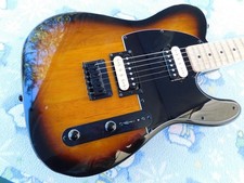 Squier Custom Shack Tele,Hot Black/Cream Zebr...