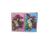 Vtg Congress Lilac Floral Playing Cards Double Deck Cel-U-Tone Finish  — photo 3