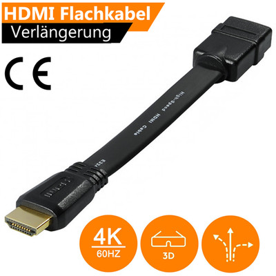 HDMI Verlängerung Flachkabel Ethernet Verlängerungskabel Full HD TV 3D 4K 8K UHD