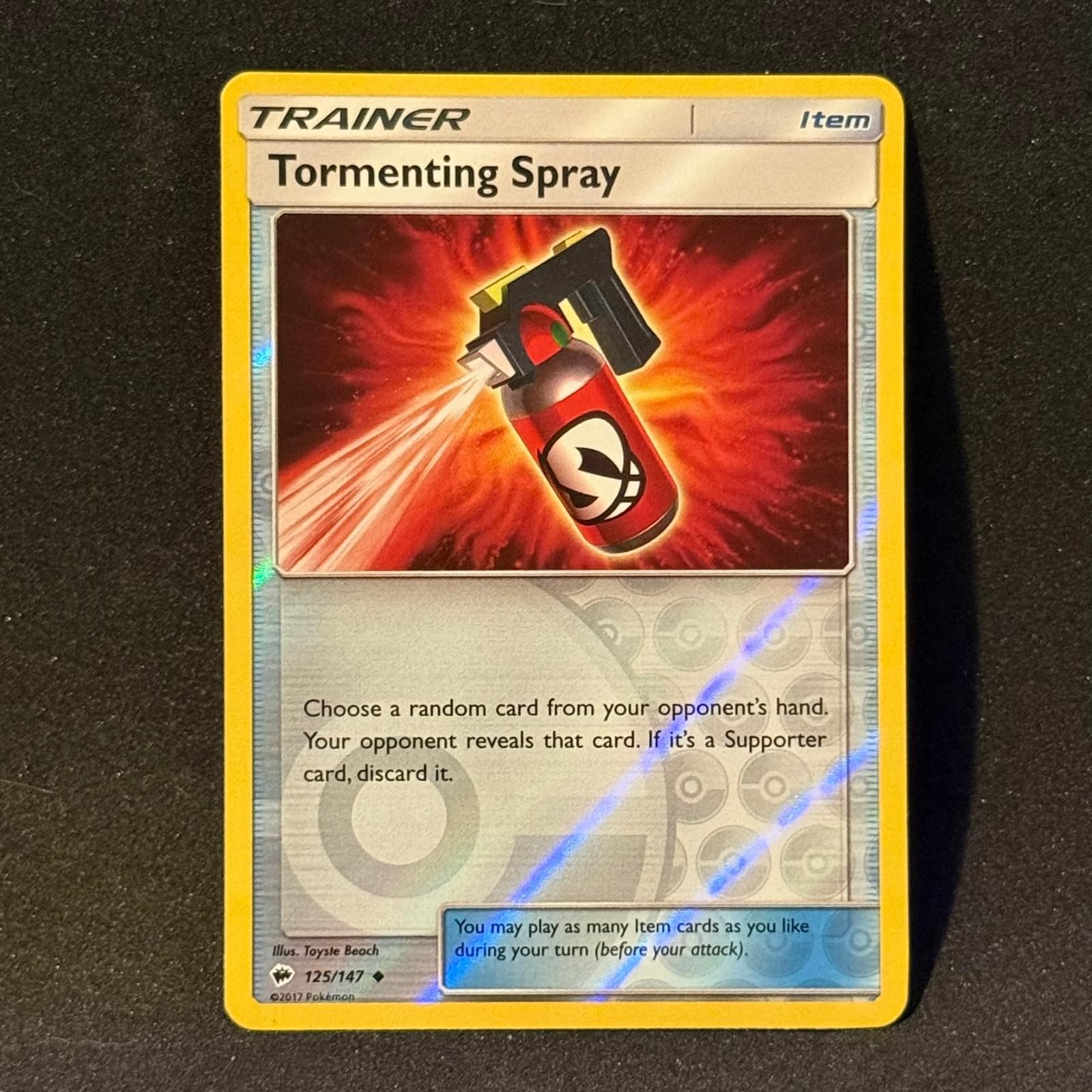 Tormenting Spray 125/147 Uncommon Burning Shadows Pokemon Reverse Holo Near Mint