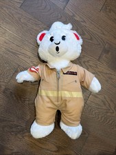 Build A Bear Ghostbusters 18" White Teddy Bear Plush w/Jumpsuit With Sound