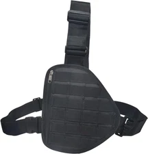 Tactical MOLLE Chest Bag Pack - Heavy Duty Nylon Gear Carrier with Adjustable Sh