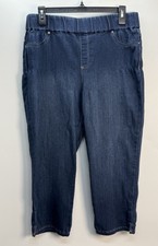 Chico s Pull On Jegging Capri Womens Size 1 Med 8-10 Stretch Denim Blue