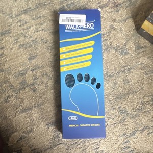 Walk-Hero Orthotic Insoles Shoe Inserts High Arch Support, Blue/Yellow, 1 Pair
