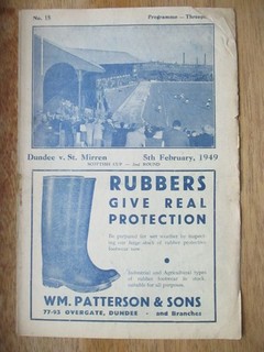SCOTTISH CUP DUNDEE V ST MIRREN 5 FEB 1949 WITH TICKET STUB