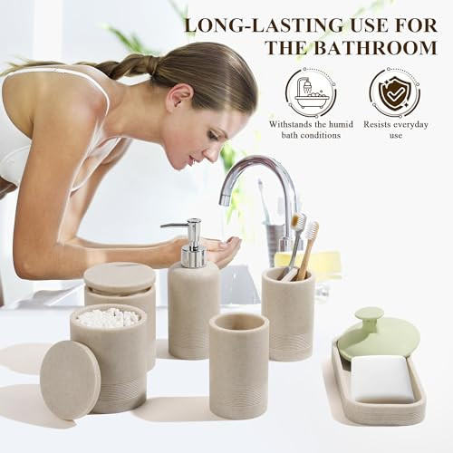 Bathroom Accessories Set, 6-Piece Bathroom Accessory Set, Toothbrush Holders - 第 5/7 張圖片