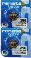 Renata 396 SR726W 1.55V Silver Oxide Watch Battery 2 Ct