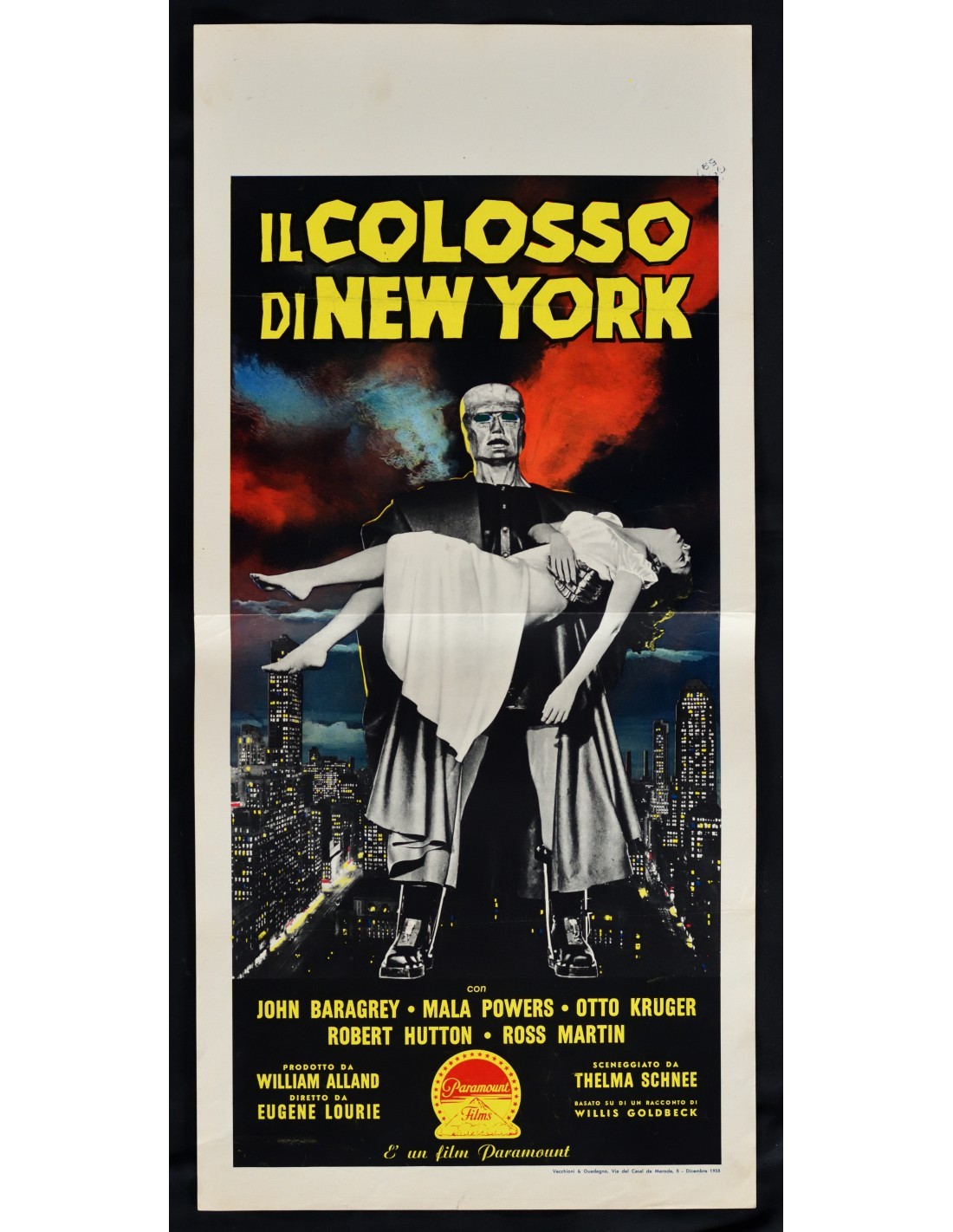 Locandina originale film Il colosso di New York (1958) - Regia di Eugène Lourié