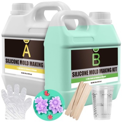 Silicone Molds Making Kit 100oz, Super Elastic 15A Silicone Rubber for DIY Mo...