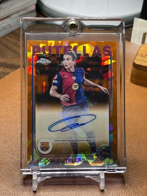 Alexia Putellas 2024-25 Topps Chrome Sapphire UEFA WCL #AV-AP orange auto 18/25