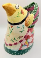 Fitz and Floyd Essentials Collection Gypsy Chick Whimsy Floral Bird Vase Kitsch