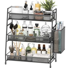 Bathroom Countertop Organizer Shelf - 3 Tier Counter Spice Rack Metal Makeup ...