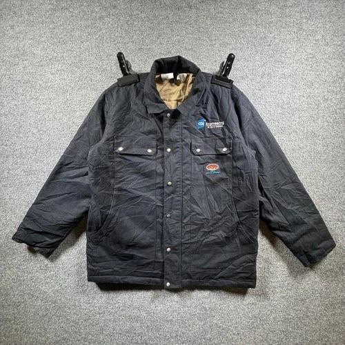 Rasco FR Work Jacket Mens Large Long Black Duck Canvas Flame Resistant Utility - product listing photo