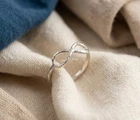 925 Sterling Silver Infinity Ring Minimalist Hammered Band Handmade Jewelry Gift