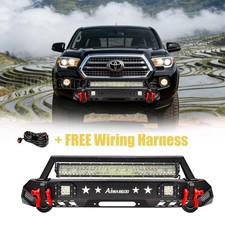 Black Steel Front Bumper Wwinch Plate Led Lights For Toyota Tacoma 2016-2023 Black Steel Front Bumper Wwinch Plate Led Lights For Toyota Tacoma 2016-2023