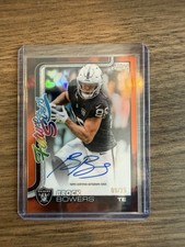 2025 Topps Chrome Future Stars Autograph Brock Bowers Orange /25 On Card