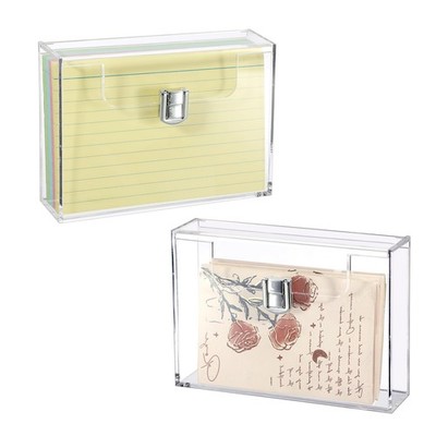 BTSKY 2 Pack Clear Acrylic Index Card Box for 4x6 Inch inch, Transparent