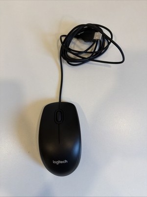 Logitech B100 Wired USB Optical Mouse Black Computer PC Laptop