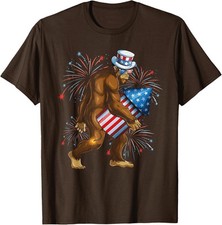 American US Flag Bigfoot Design American Funny Unisex T-Shirt