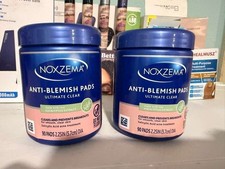 2 PACK Noxzema Ultimate Clear Anti-Blemish Pads with Salicylic Acid, 90 Pads