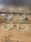 Set Of 4 Pyrex 463 Scalloped Edge-3 Ring Custard Cups Vintage Clear Glass 6 OZ.