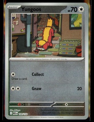 Yungoos Reverse Holo Common ME01: Mega Evolution 109/132 NM