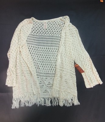 Faded Glory Open Weave Shrug Khaki