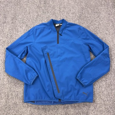 Puma Jacket Mens Large Blue PUMA.EVO Zip Lightweight Golf Windbreaker 572461