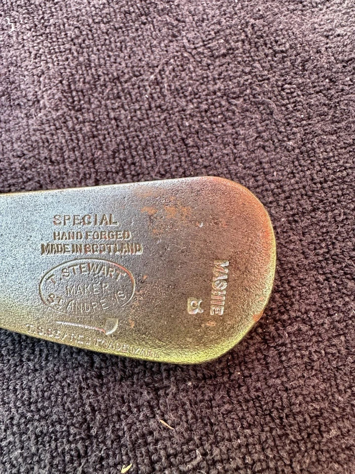 罕见 Tom Stewart Hickory 木杆 Mashie 铁带 D 检查标记 — 第 2/4 张图片